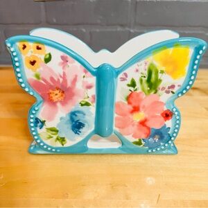 The Pioneer Woman Stoneware Butterfly Napkin Holder Decal Floral